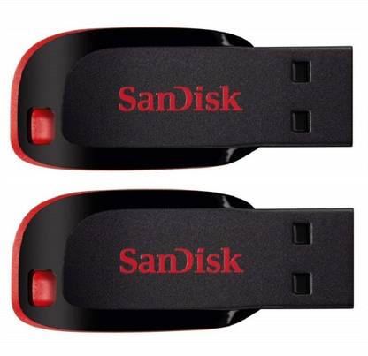 SanDisk Cruzer Blade USB 2.0 32 GB (Combo of 2) Flash 32 GB Pen Drive Compatible with Laptop, Desktop Computer, Television, Audio Player, Gaming Console USB 2.0 Plastic Case