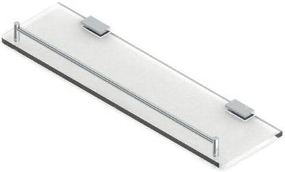 Viking Glass Shelf with Rail-Rectangular Glass Wall Shelf