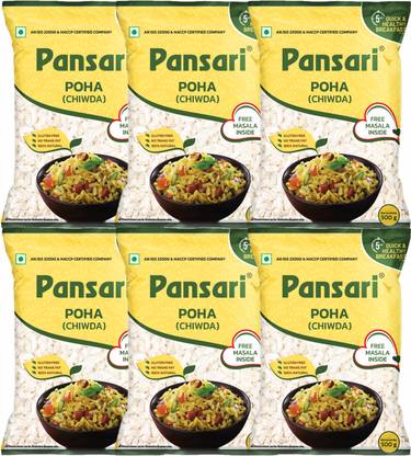 Pansari Combo Pack of 6 Poha 500g Each Yellow Poha
