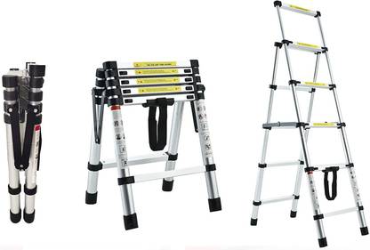 Bestor Aluminum Telescoping Ladder A-Frame Aluminum Extension Ladder Lightweight Portable Multi-Purpose use folding Ladder (330 Pound Load Capacity) Aluminium Ladder