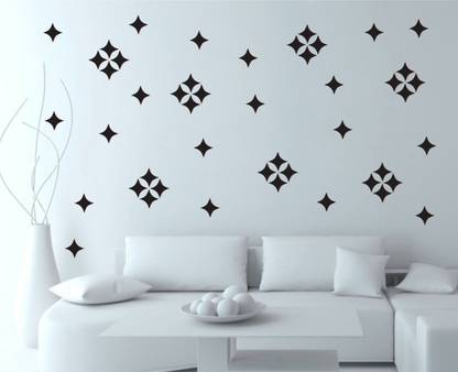 Sticker Hub 80 cm Diamond shape black matt wooden cut sticker for home decoration Self Adhesive Sticker