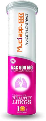 Muciapp N-Acetyl-Cysteine (NAC-600 MG) Effervescent Tablets - Anti-Oxidant for Lungs
