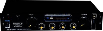 MEDHA D.J. PLUS PROFESSIONAL 4 CHANNEL STERIO SOUND (4 WAY) AMPLIFIER WITH BLUETOOTH/USB/FM & MIC INPUT HOME SERIES POWER AMPLIFIER WITH ALL FUNCTONS INBUILT 300 W AV Power Amplifier