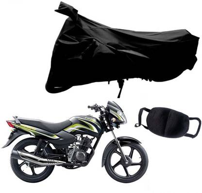 Riderscart Two Wheeler Cover with Pollution Mask for Tvs Sports (Black ) Combo