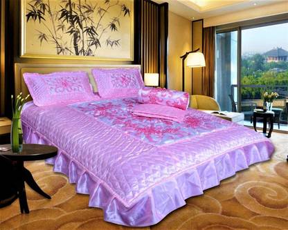 Aashwika Fashion Satin King Sized Bedding Set