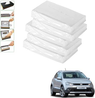 AuTO ADDiCT Car Tissue Refiller set of 5 Pcs with 200 Sheets (100 Pulls) in each For Volkswagen Polo Cross Vehicle Tissue Dispenser