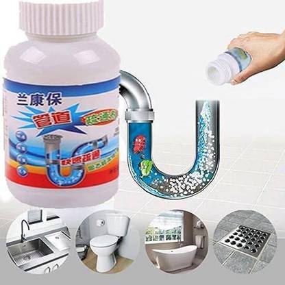 NKK Export Import Sink Drain Agent Pipe Block Remover Instant Action/Drain Cleaner Powder, Powerful Sink and Drain Cleaner, Powder Agent for Kitchen Toilet Pipe Dredging (Pack of 4) Powder Drain Opener