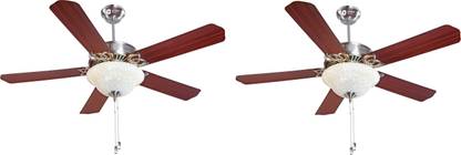 Orient Electric subaris solo Brushed Nickel, Walnut Blade with 1 Year Warranty 1300 mm Ceiling Fan