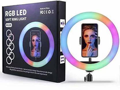 My Shop Route RGB LED Soft Ring Light MJ26 Multi Color for best photos and video shoots Ring Flash