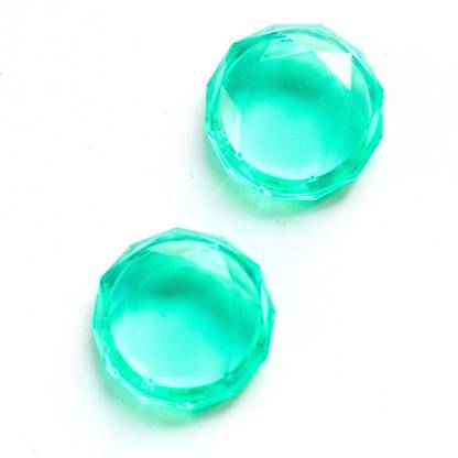 microware Crystal Thumb Grips | Compatible with Nintendo Switch & Lite | Transparent Button Cap, Joystick Cover for Joy-Con or Console | Pack of 2 (Green)  Gaming Accessory Kit