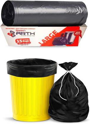 sjeware Garbage Bags (24 X 32 in) (60 X 81 cm) 90 Bags Packs of 3 Black Large 90 L Garbage Bag  Pack Of 90