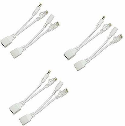 LipiWorld Power Over Ethernet PoE Injector Splitter Adapter PoE Cables (3 PCS) Wired Ethernet Lan Adapter compatible with Windows