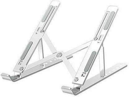 Jitsuzai 6 Angles Adjustable Aluminum Ergonomic Foldable Portable Tabletop Laptop Stand Ergonomic Laptop Stands Compatible More 9"-15.6" Laptops (Silver) Aluminium Floor and Desk Stand Laptop Stand with Adjustable Height Compatible with Universal Laptops