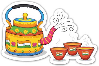 Impresion Indian Tea and Cup, Fridge Magnets Refrigerator Stylish Set Cute Fast Food Design for Home, Kitchen and Office Decoration, Fridge Magnet, Door Magnet, Multipurpose Office Magnets, Kitchen Organiser Magnet Fridge Magnet Pack of 1