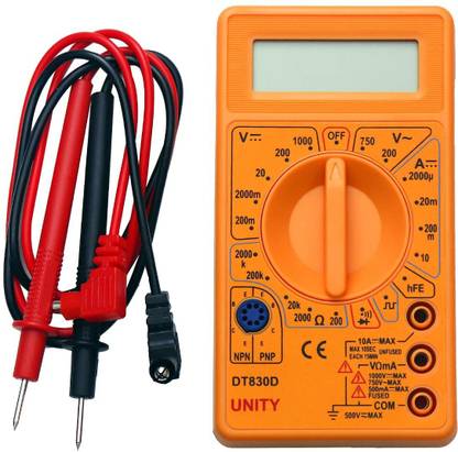 Electronic Spices Dt830d Small Digital Multimeter, Multipurpose Electric meter Yellow/Red Digital Multimeter