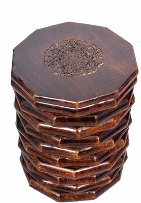 SHAAN ENT Coffee/Fruit Stool/Round Table Antique Style (1, 20 x 20 x 30(cm)) Solid Wood Side Table