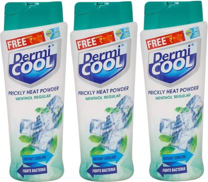 Dermi Cool Prickly Heat Powder Menthol Regular - 3 x 150 g Packs