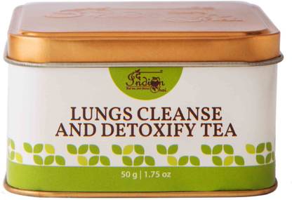 The Indian Chai Lung Cleanse & Detoxify Tea 50g | Anti Smoking Herbal Tea with Burdock Root, Valerian Root, Mullein Leaf, Eucalyptus Leaves & more Herbal Infusion Tea Tin