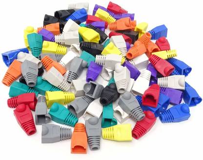LipiWorld RJ45 Boot Plastic RJ45 Ethernet Network Cable Strain Relief Boots Cable Cap Connector Plug Covers for CAT5 CAT5e CAT6 (Pack of 150) RJ45 Boot Plastic Cap Wire Connector