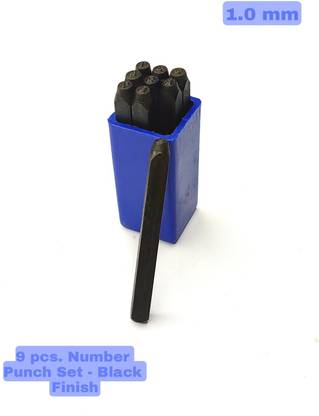 Luxuro 9 Stamps Number Punch Set Hardened Steel/Metal Die Jewelers with Case Punches & Punching Machines