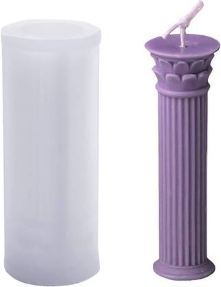 YellowCult 3D Resin Silicone Mould for Art & Craft, DIY, Resin Art,Candles Making Supplies [1 Silicon Mould - Lotus Top Roman Column Design]
