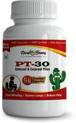 हर्बो बीन्स PT-30 Ayurvedic Medicine For Piles / fissure / fistula 100% Natural 60 capsule