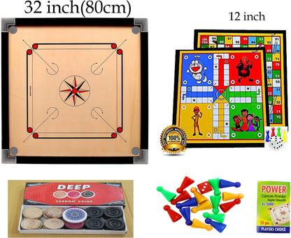 YMD Matte large Carrom Board With 2 in 1 Ludo 81 cm Carrom Board