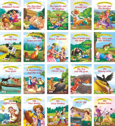 Moral Stories For Children - English ( Set Of 20 Books ) | 320 Total Pages | Illustrated Stories