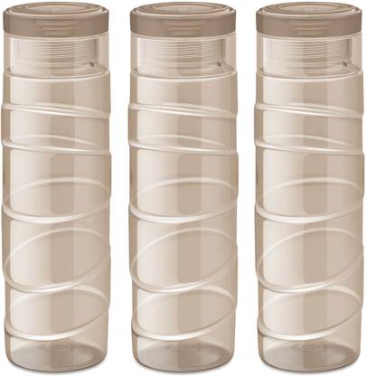MILTON Thunder 1000 Pet Water Bottle, Set of 3, 1 Litre Each, Brown 1000 ml Bottle