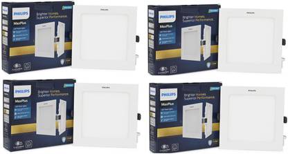 PHILIPS 15-Watt Squre MaxPlus Brighter Homes LED Panel lights,Downlight Cool Day light pack of 4 Recessed Ceiling Light Ceiling Lamp