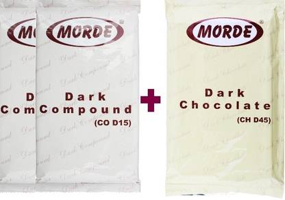 Morde Combo of 2 pc Dark Compound D15 & 1 pc Dark Chocolate D45 Bars