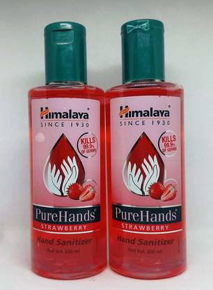 HIMALAYA Pure Hands sanitizer (Strawberry Flavour, 200ml) Hand Sanitizer Bottle