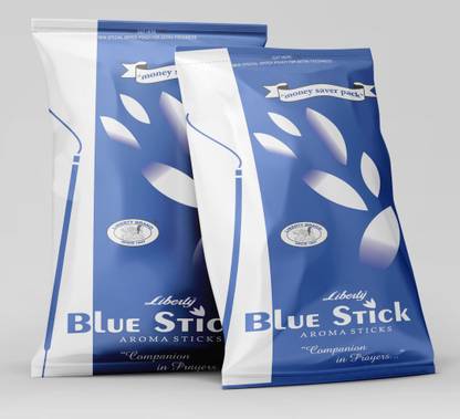 LIBERTY Blue Stick Aroma Sticks Incense Sticks Agarbathi Zipper pack - Pack of 2 (2 X 130gms) Woody