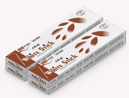 LIBERTY White Stick Aroma Sticks Incense Sticks Agarbathi Eco-pack - Pack of 4 (4X 80gms) Amberty & Woody