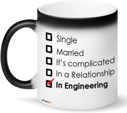 FirseBUY Engineer Magic - Unique Funny Idea, Engineering Relationship Status Printed Ceramic Coffee Mug
