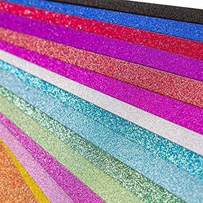 Eclet A4-10 Sheet Glitter Sheets non adhesive Art & Craft Glitter Sheet Paper (Colour Sheet) for Craft,Multicolor A4 200 gsm Coloured Paper