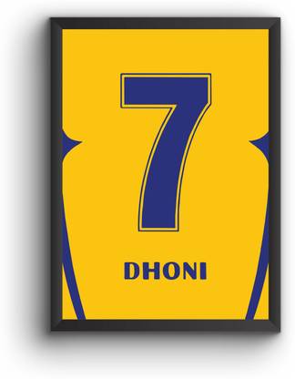 Dhoni 7 Number Jersey Paper Print