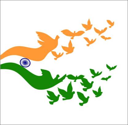 Sticker Hub 68 cm Republic Day Special "Tiranga" Wall Sticker Self Adhesive Sticker