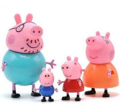 3dseekers pig Family set of Original Cartoon figure Set (Multicolor)