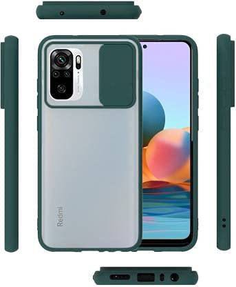 Rasmika Back Cover for Redmi Note 10 Pro Camera Protection Slider Shutter Translucent Hard Back Case Cover