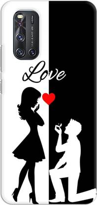NDCOM Back Cover for VIVO V19 Love Proposal Couple Printed