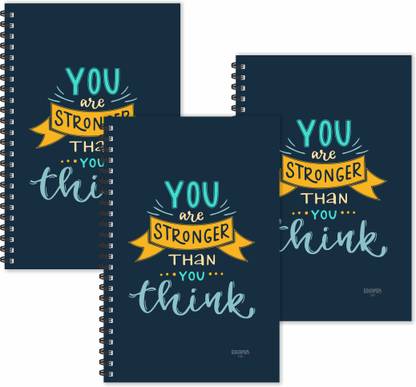 ESCAPER You are Stronger than you Think (Ruled - A5 Size - SUPER SAVER Pack of 3 Diaries) Designer Motivational Diaries A5 Diary Ruled 160 Pages
