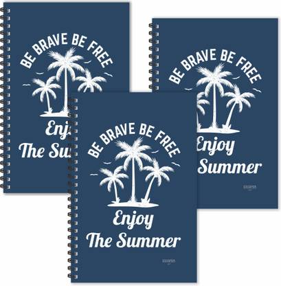 ESCAPER Enjoy The Summer (Ruled - A5 Size - SUPER SAVER Pack of 3 Diaries) Designer Diaries | Season Diaries | Summer Diaries A5 Diary Ruled 160 Pages