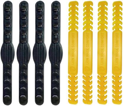 KRISHNAVI Face-Mask Straps Ear-Saver Adjustable Face Mask Holder (Pack of 4 Pair=8 pcs.) (Style# MSH-8.10) Ear Plug