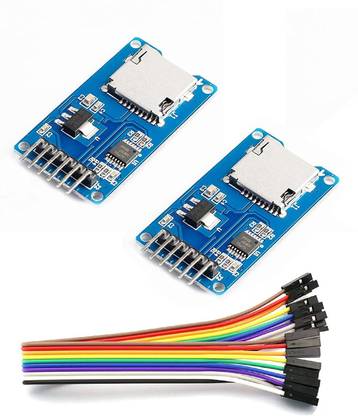 Aktronics Micro SD Card Module Storage Board 6 pin TF Card Memory Adapter Reader Module SPI Interface Compatible with Arduino with 12Pcs Female to Female Jumper WIre (Pack of 2) Electronic Components Electronic Hobby Kit
