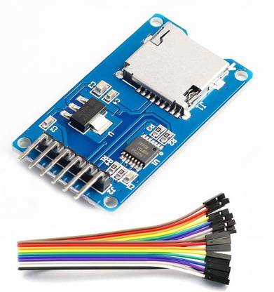 Grahikum Micro SD Card Module Storage Board 6 pin TF Card Memory Adapter Reader Module SPI Interface Compatible with Arduino with 6Pcs Female to Female Jumper WIre Electronic Components Electronic Hobby Kit