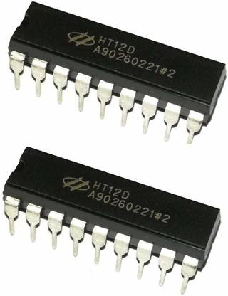 INVENTO 2Pcs HT12D Decoder, 2/12 Series, CMOS, 2.4 V to 12 V, DIP-18 For DIY Automotive Electronic Hobby Kit