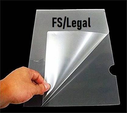 LRS Heavy Duty L-Type Transparent FS/Legal Size ( Taller than A4) Size Document Sleeve Project Document Holder Plastic Folder for Document Paper Certificate - 24 Pcs. File Folder