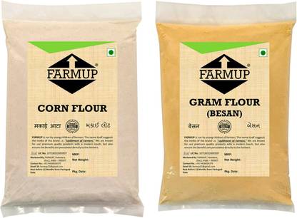 FARMUP Corn Flour : 1 KG + Besan : 1 KG