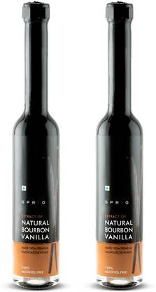 Sprig Extract Of Natural Bourbon Vanilla | Natural Vanilla Extract | Better Than Chemical Vanilla Essence | For Chefs & Home Cooks | Baking & Dessert Making |100% Natural Vanilla | Alcohol Free | Bourbon Processed | 100 Ml (Pack Of 2) Vanilla Liquid Food Essence